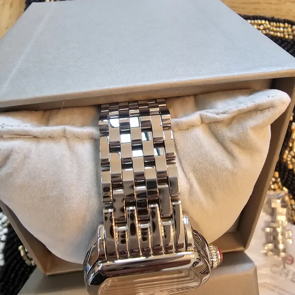 Michele Silver and Pink Watch - Picture 7 of 9